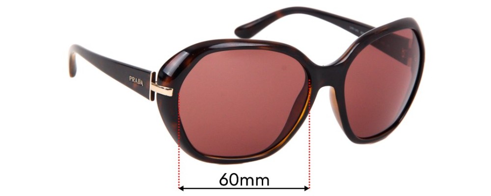 Sunglass Fix Replacement Lenses for Prada SPR14N - 60mm wide